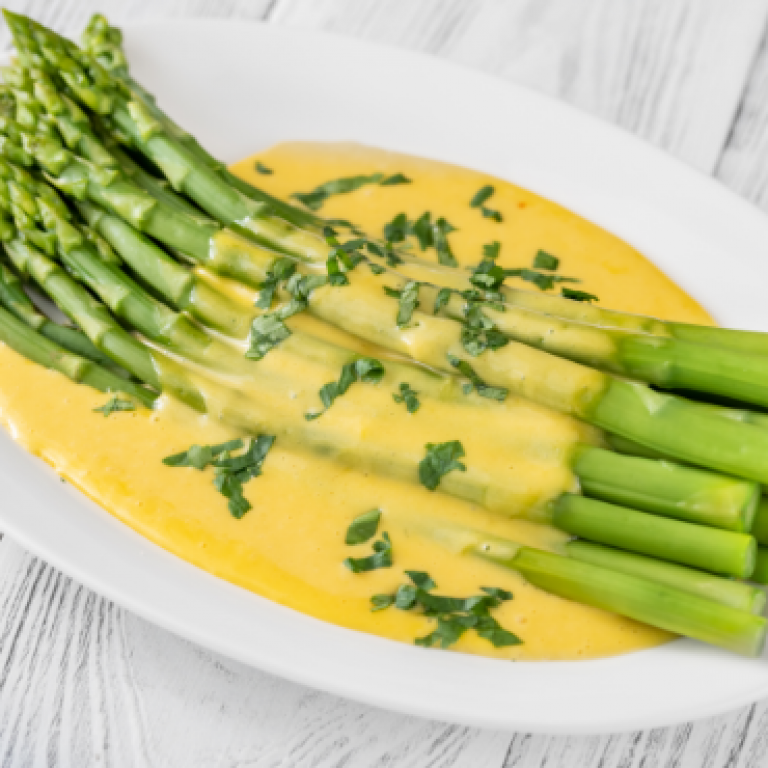 Section 5 Cooked Asparagus with hollandaise sauce